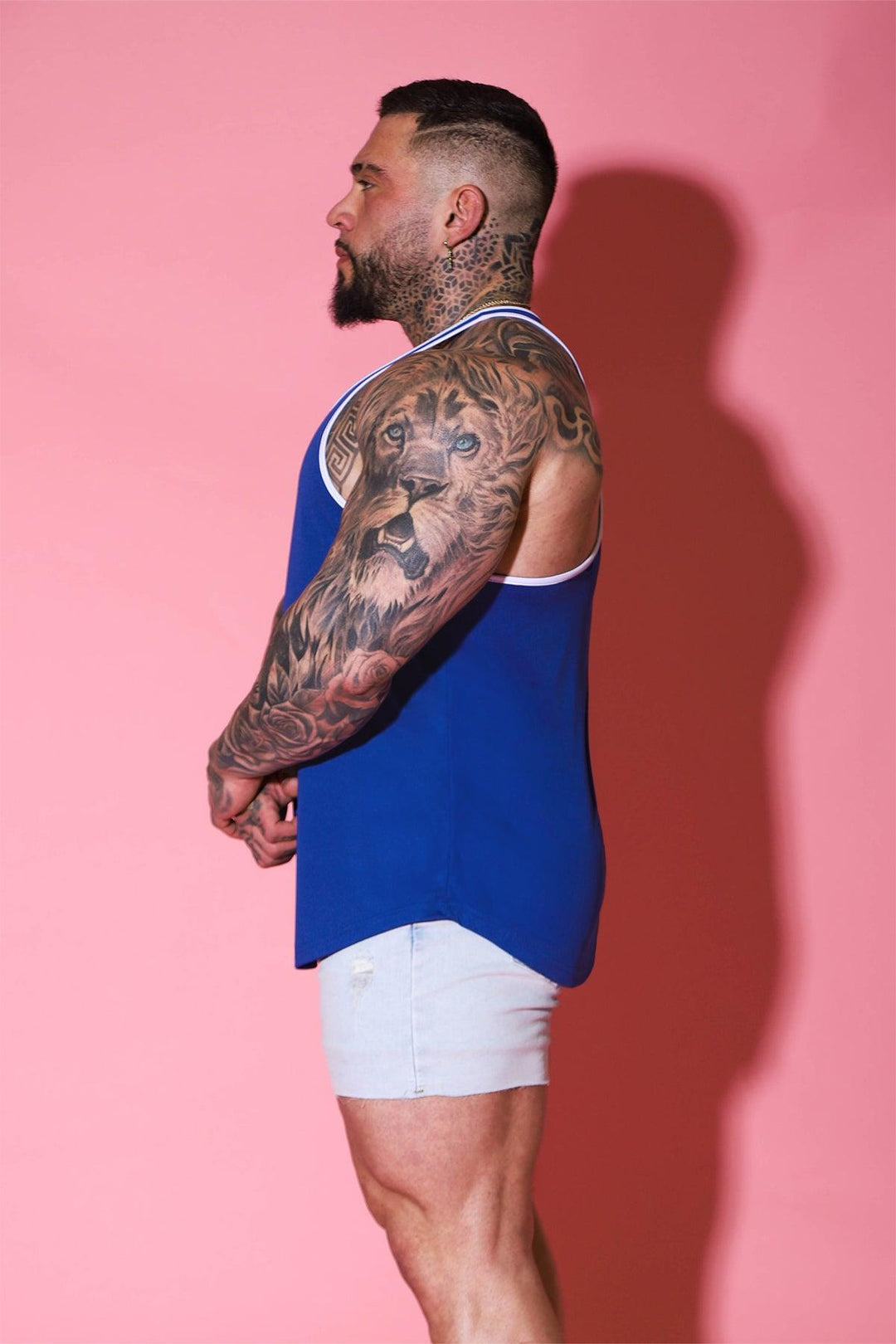 Quick-Dry Tank Top - Dark Blue w/ Skull Design - JJ Malibu