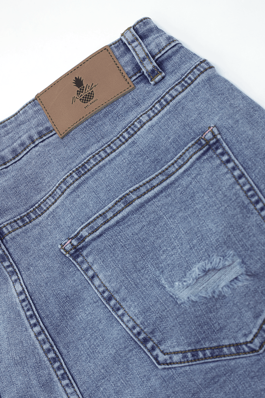 Jaded 3" Denim Short Shorts - Washed Blue - JJ Malibu