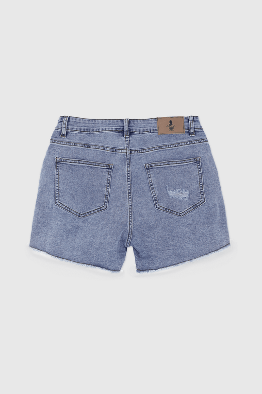 Jaded 3" Denim Short Shorts - Washed Blue - JJ Malibu