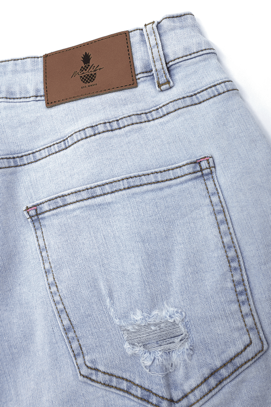 Jaded 3" Denim Short Shorts - Light Sky Blue - JJ Malibu