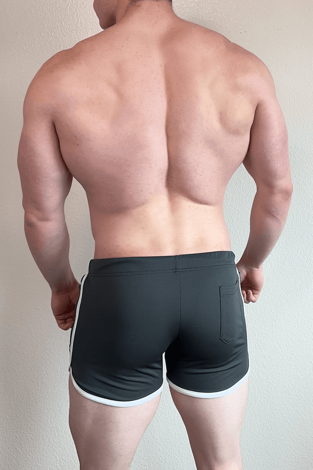 For the Night Drawstring Gym Short Shorts - Gray - JJ Malibu