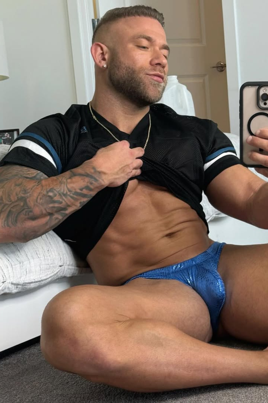 Metallica Brief with Bulge Pouch - Blue Croc