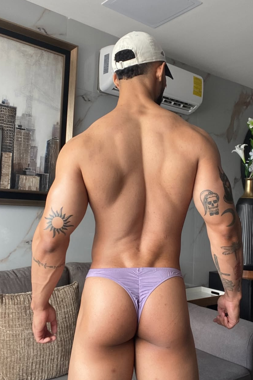 Premium Modal Scrunch-Back Thong - Dusty Lavendar