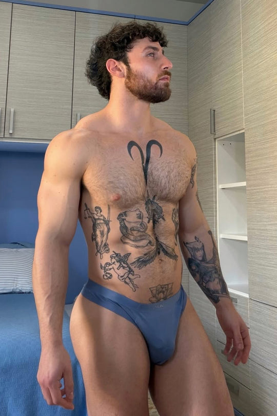 Premium Modal Athletic Thong - Steel Blue