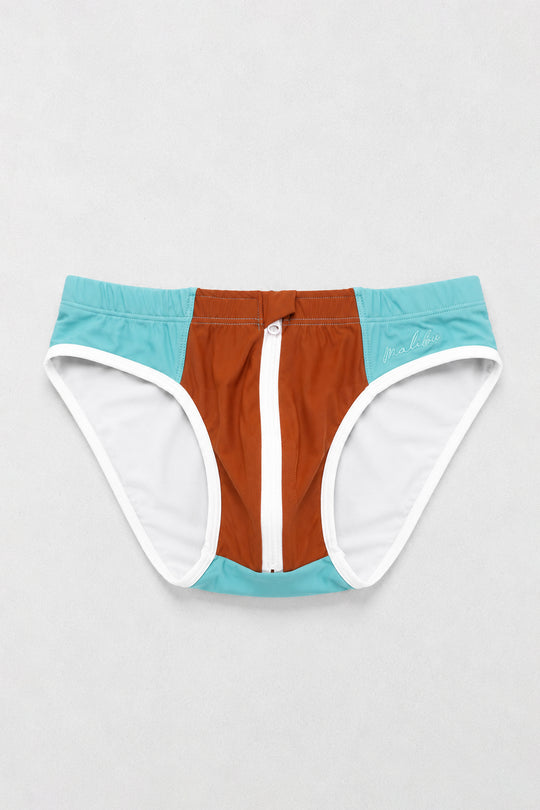 Unzip Me Swim Briefs - Teal Colorblock