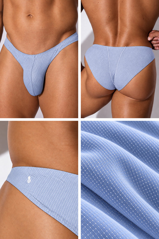 Shimmer Knit Seamless Briefs - Baby Blue