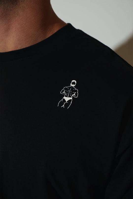 Oversized Relaxed Crop Top - Midnight Black