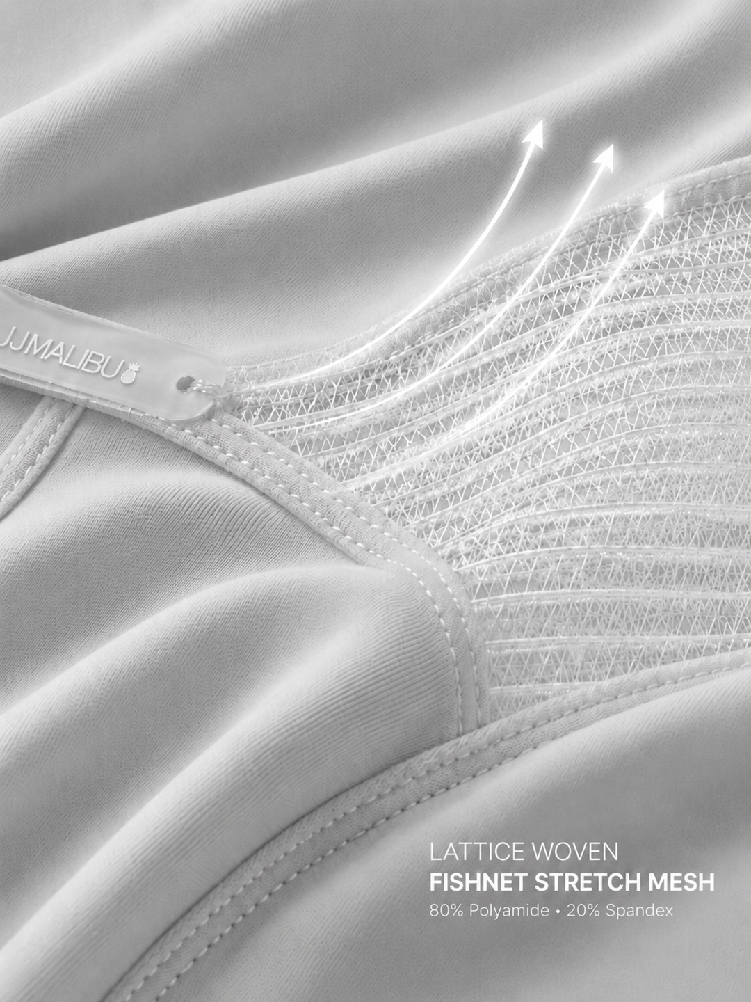 Lattice Side Mesh Thongs - Glacier Grey