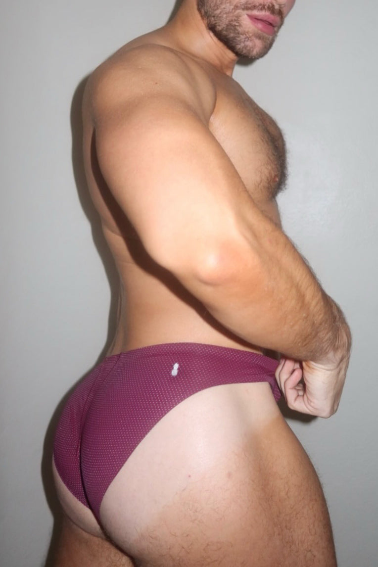 Shimmer Knit Seamless Briefs - Maroon