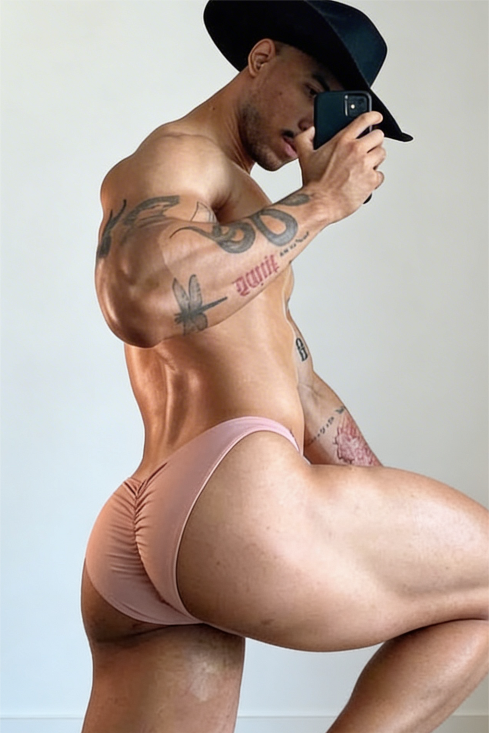 Classic Scrunch-Butt Swim Briefs - Nude Pink